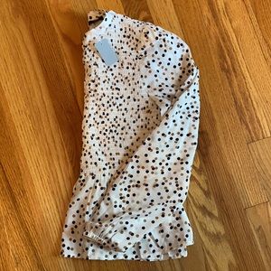 Ann Taylor Polka Dot Peplum Blouse